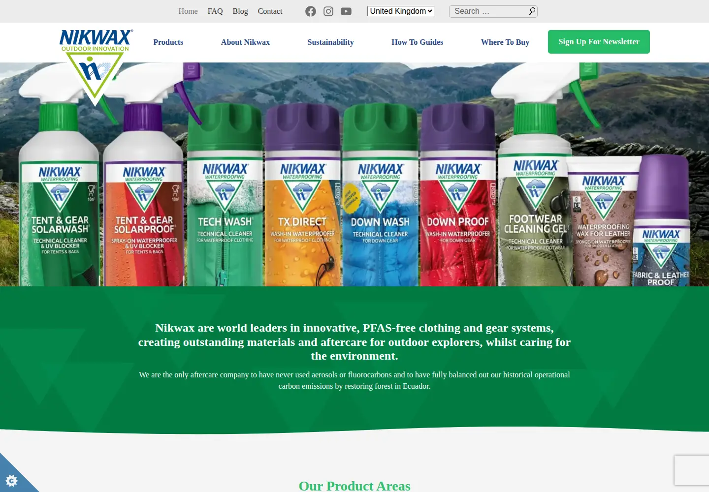 Screenshot of nikwax.com