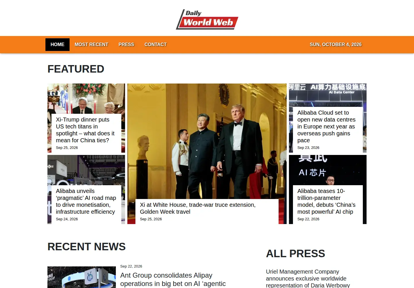 Captured homepage of dailyworldweb.com in the current scan