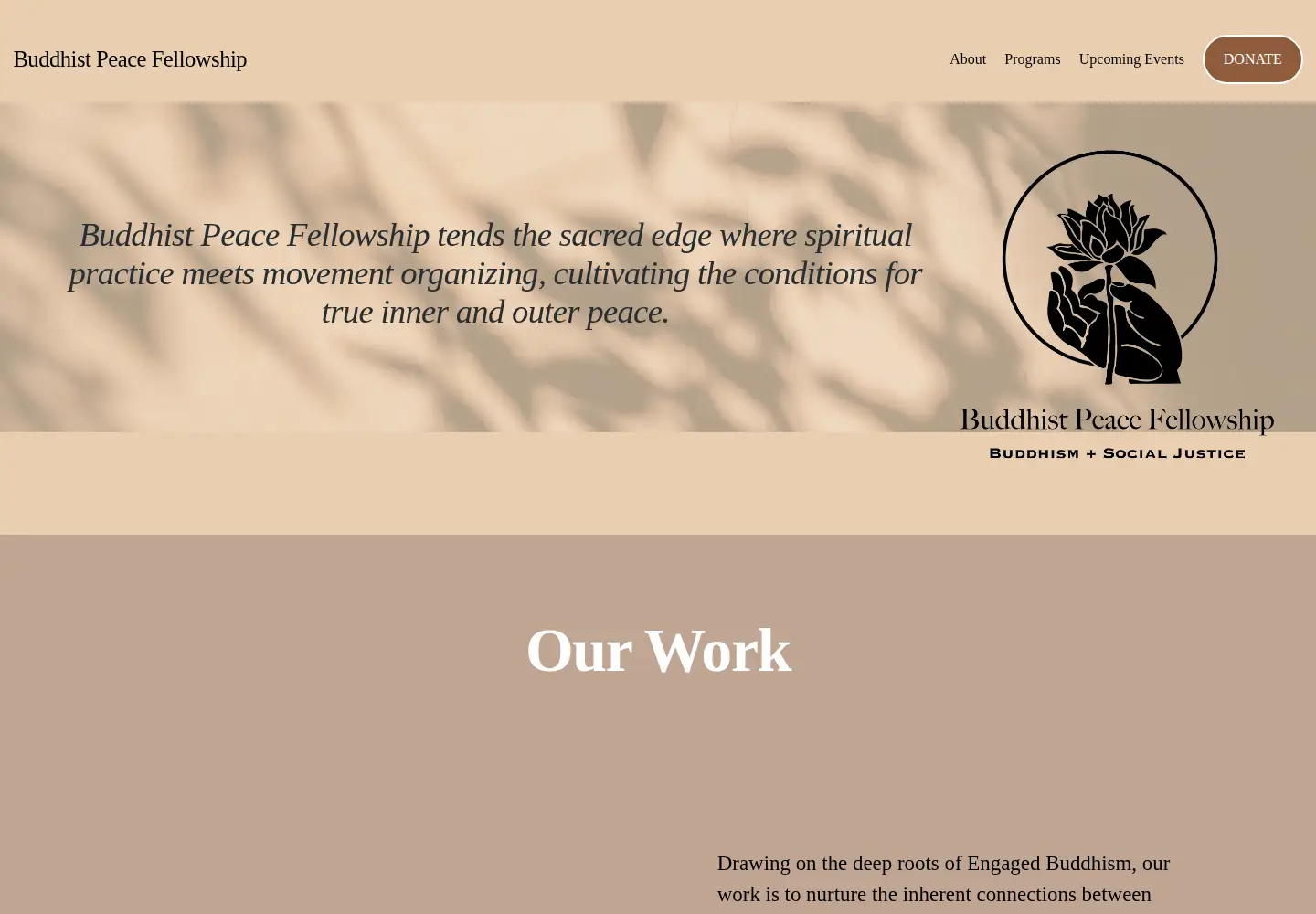 Screenshot of buddhistpeacefellowship.org