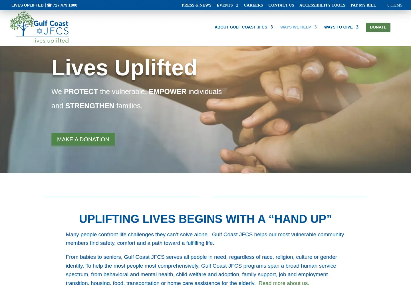Screenshot of gulfcoastjewishfamilyandcommunityservices.org