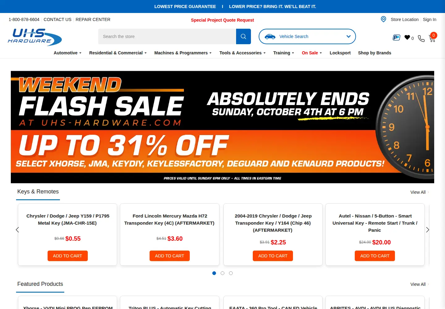 Screenshot of uhs-hardware.com
