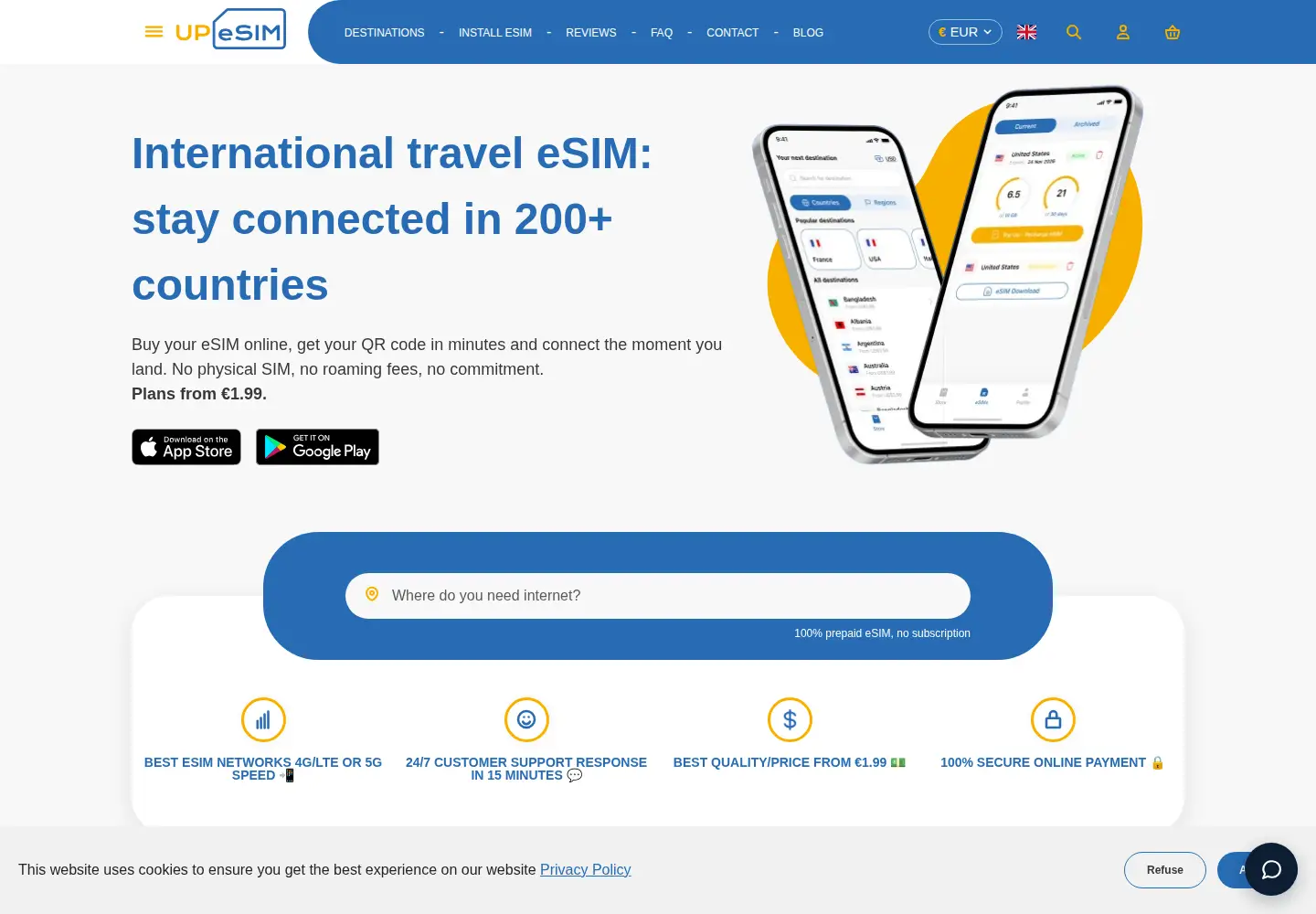 Screenshot of upesim.com