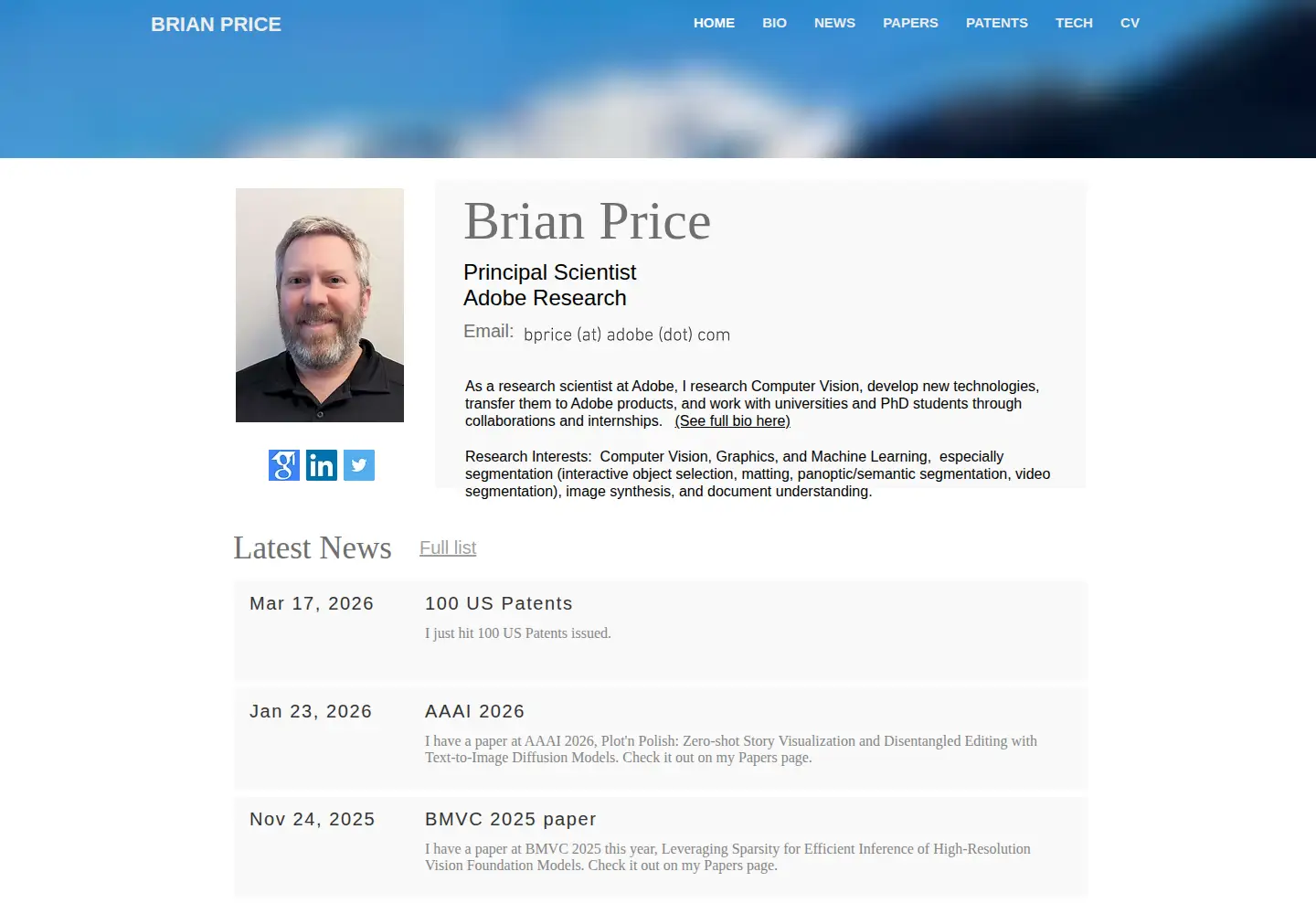 Screenshot of brianpricephd.com