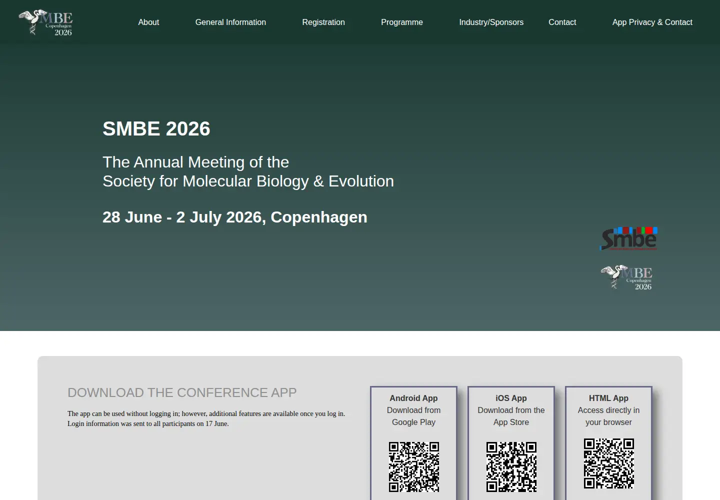 Screenshot of smbe2026.org