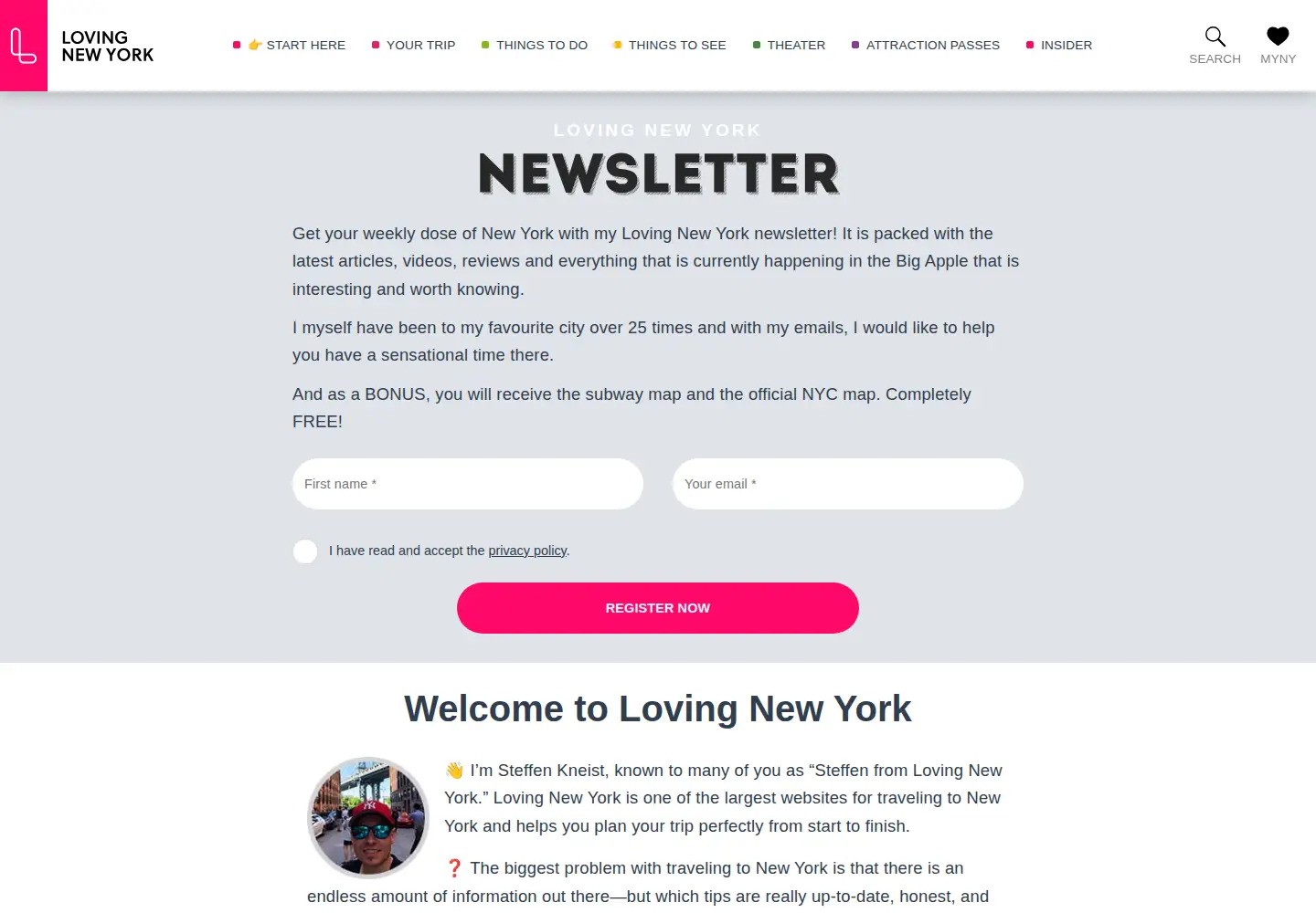 Screenshot of loving-newyork.com