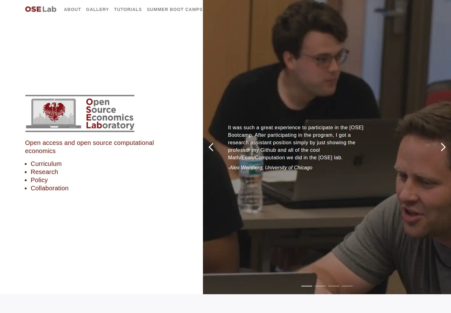 Captured homepage of oselab.org in the current scan