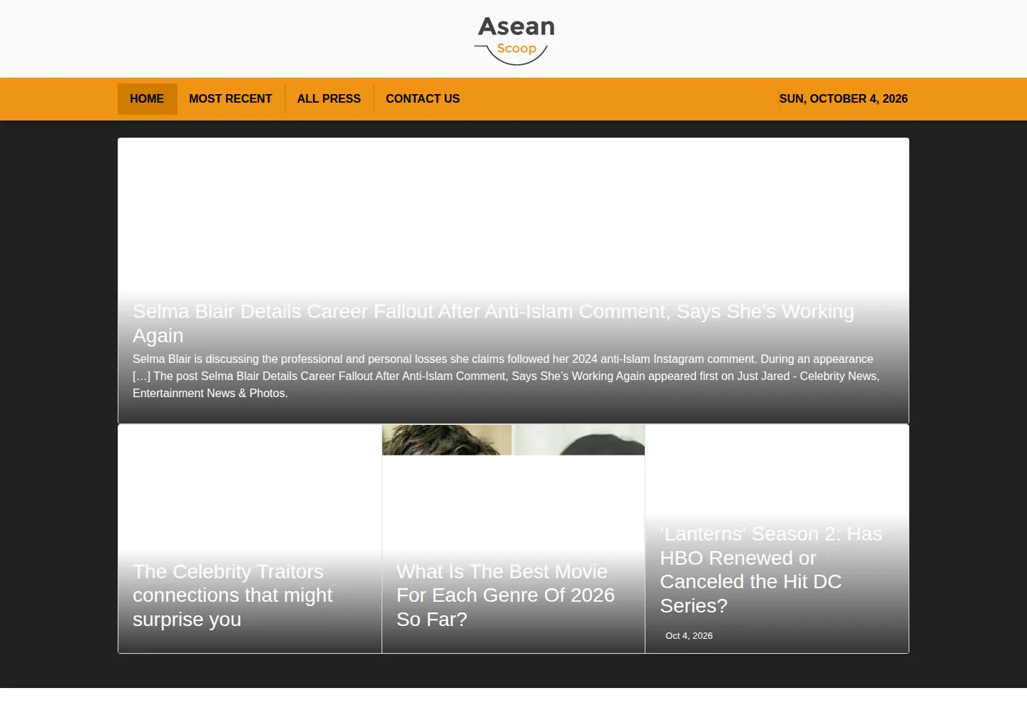 Captured homepage of aseanscoop.com in the current scan
