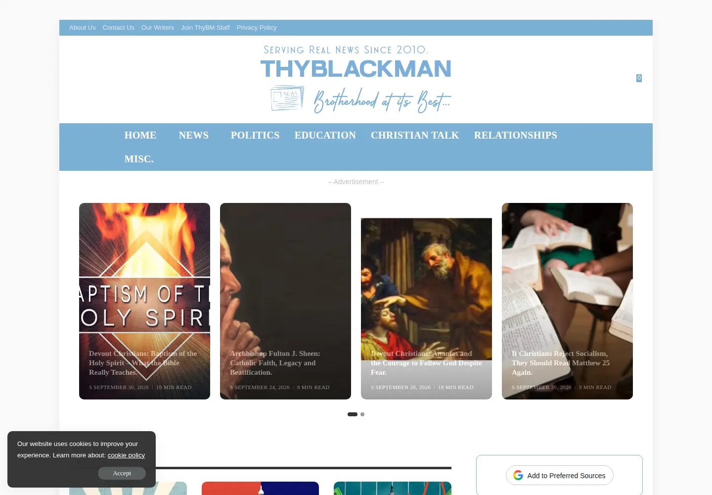 Captured homepage of thyblackman.com in the current scan