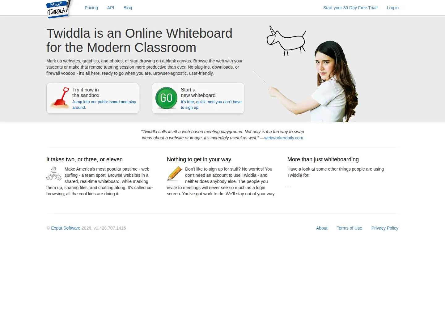 Screenshot of twiddla.com