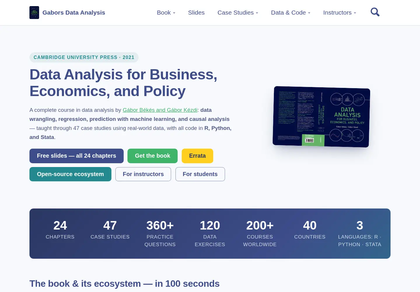 Captured homepage of gabors-data-analysis.com in the current scan