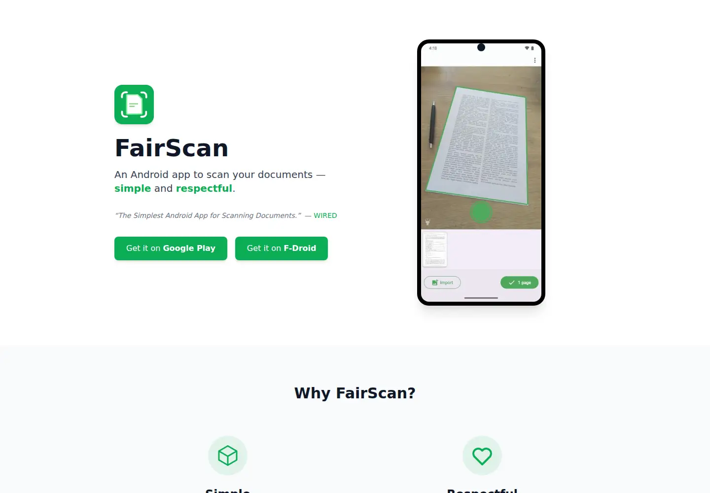 Screenshot of fairscan.org