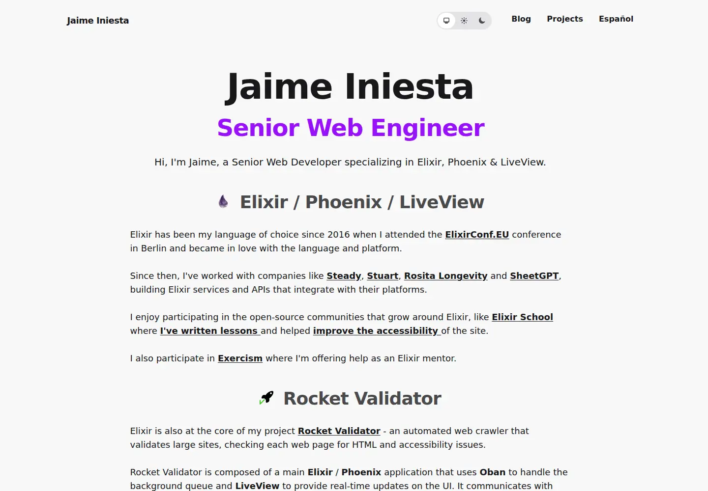 Screenshot of jaimeiniesta.com