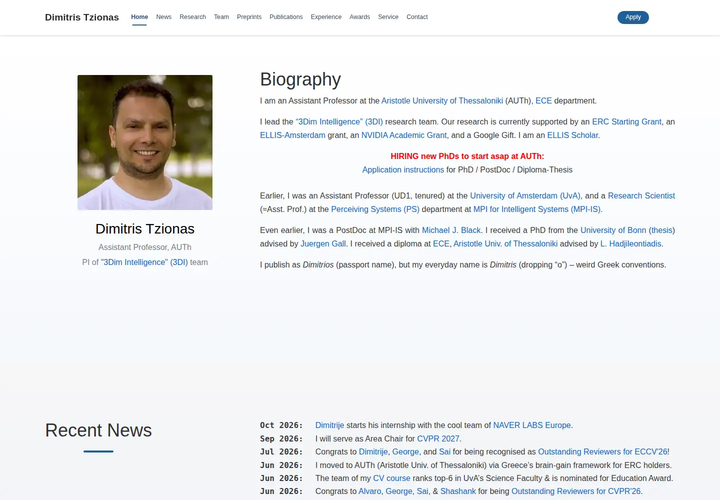 Captured homepage of dtzionas.com in the current scan