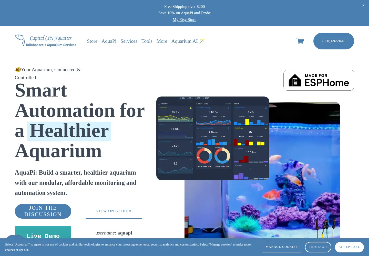 Screenshot of capitalcityaquatics.com