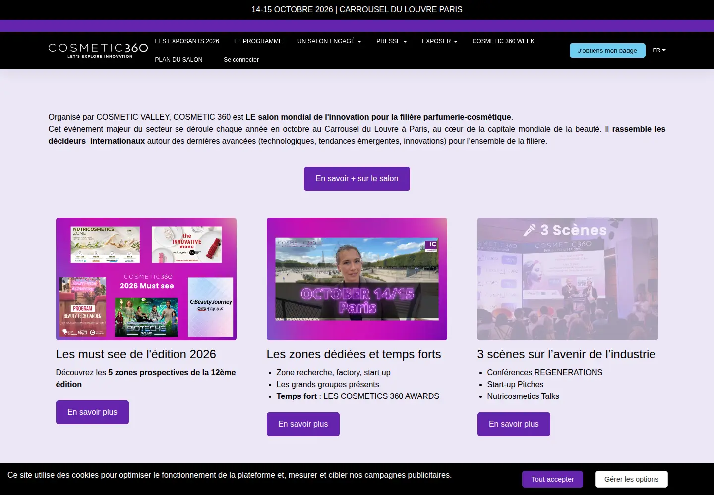 Captured homepage of cosmetic-360.com in the current scan