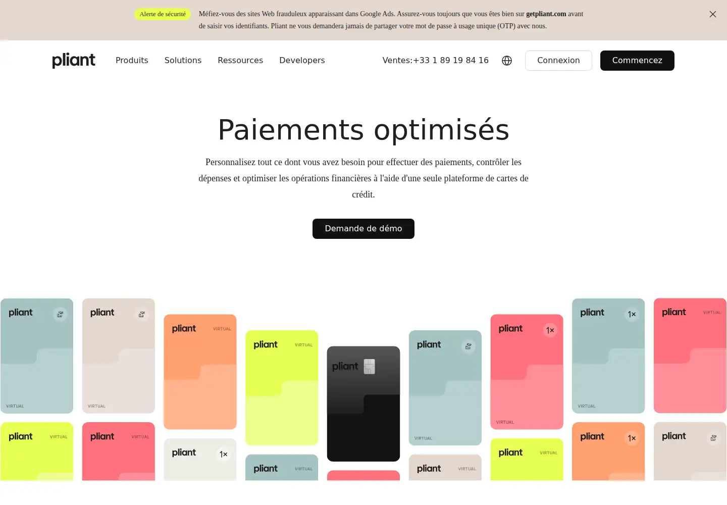 Captured homepage of getpliant.com in the current scan