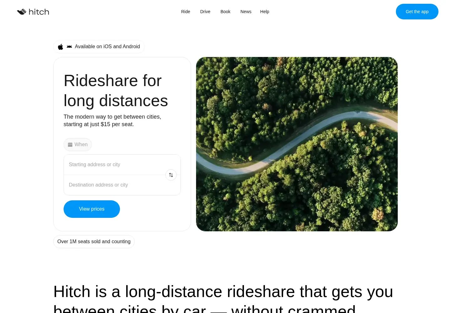 Screenshot of ridehitch.com