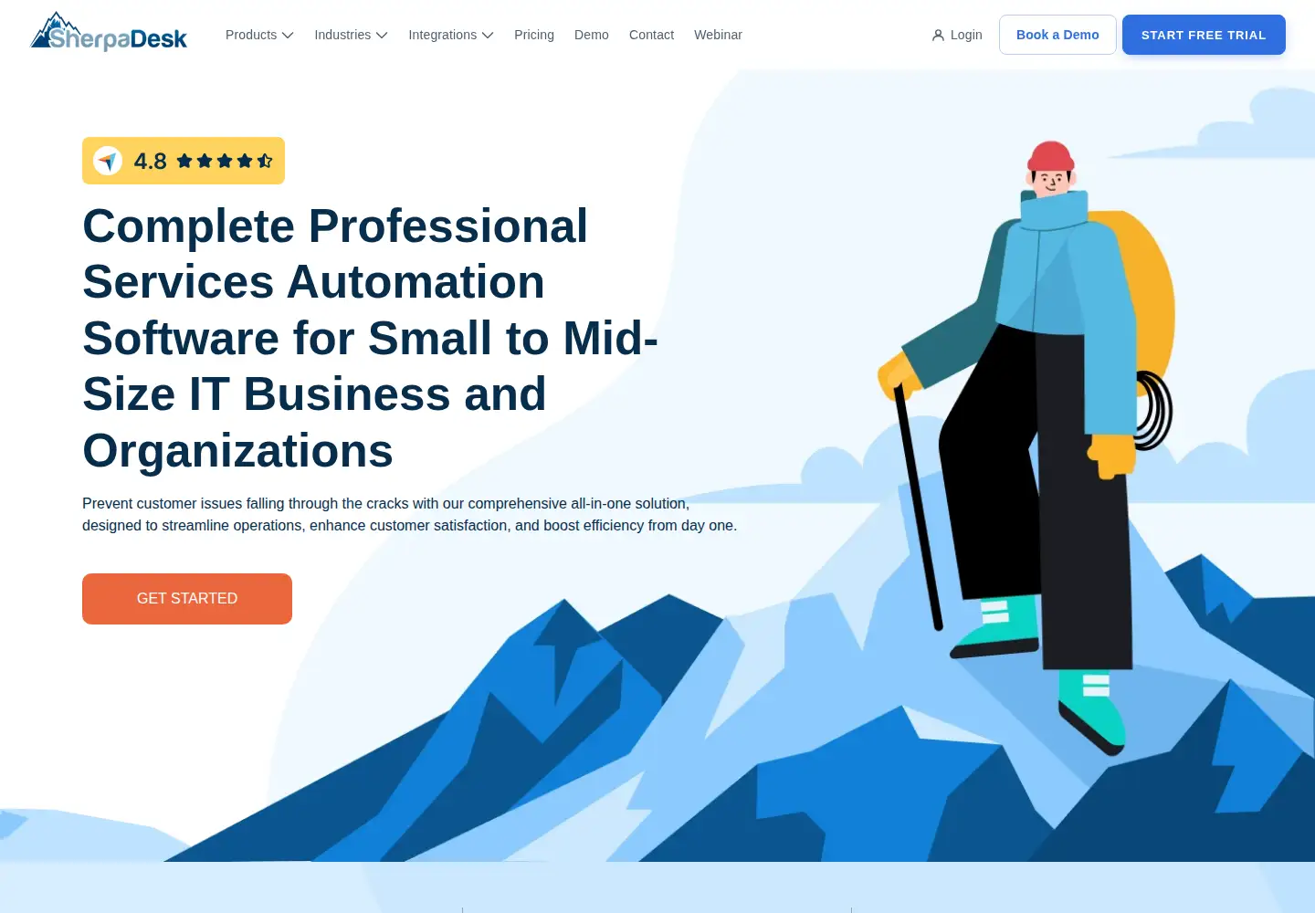 Screenshot of sherpadesk.com