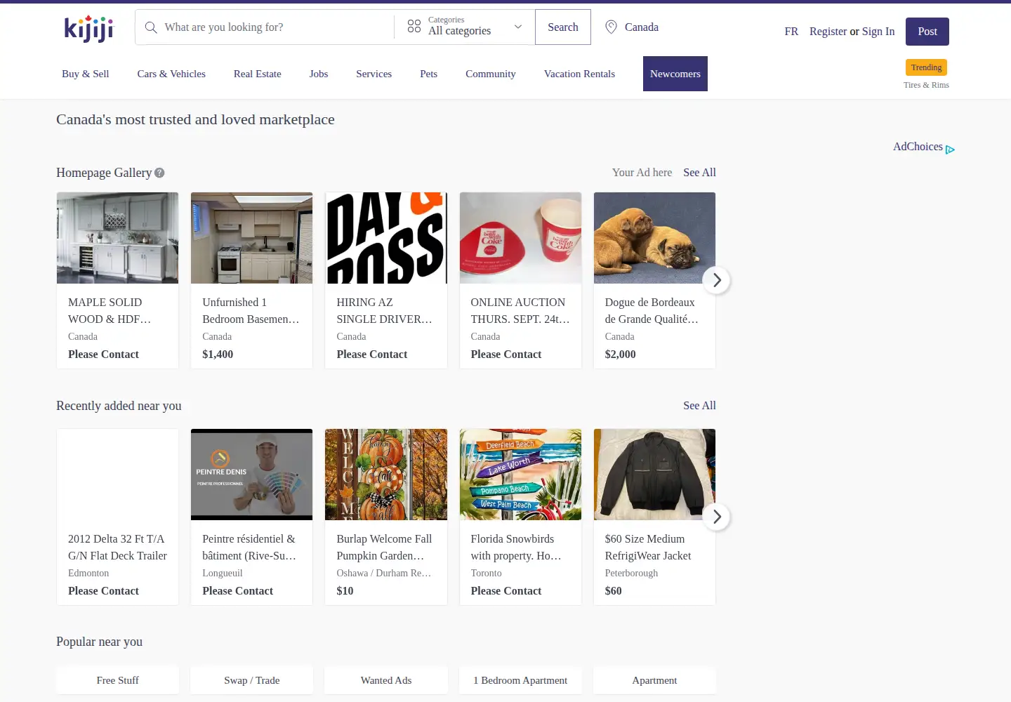 Screenshot of kijiji.ca