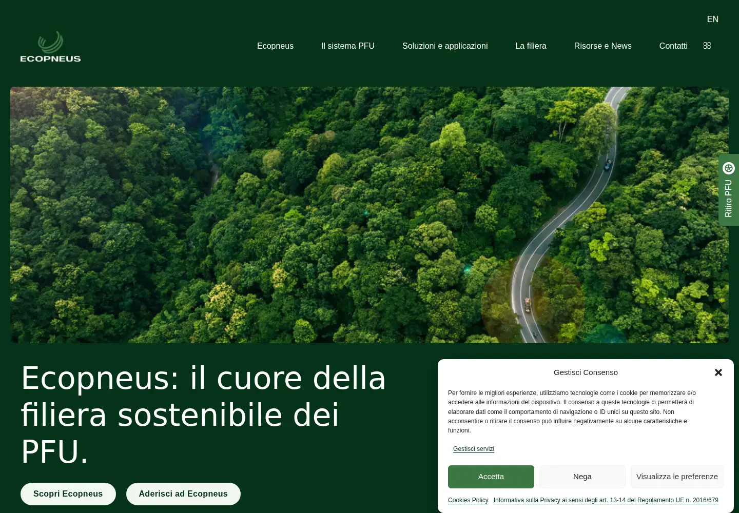 Screenshot of ecopneus.it