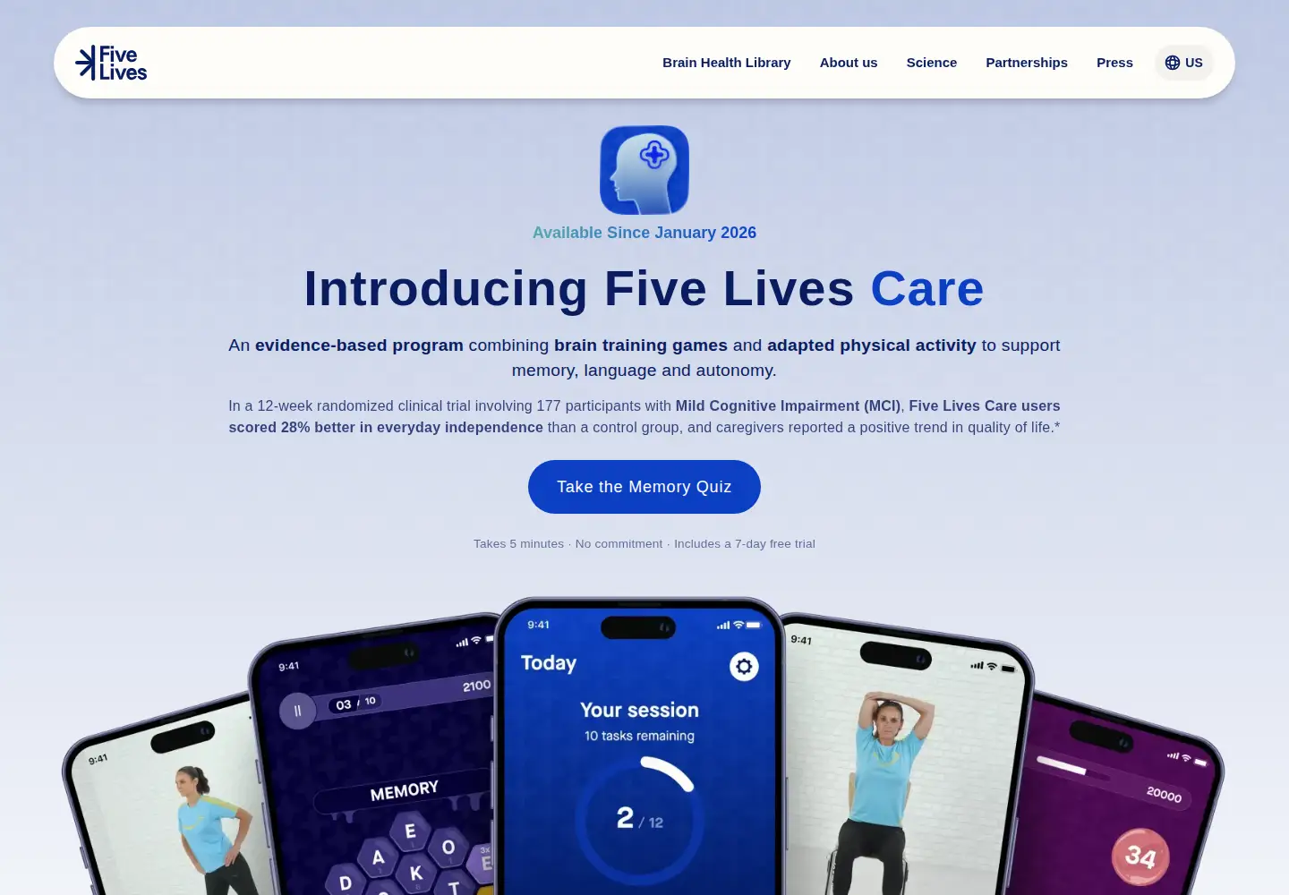 Captured homepage of fivelives.health in the current scan