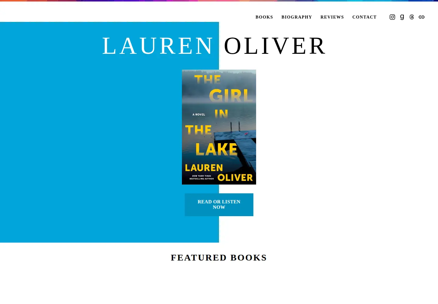 Screenshot of laurenoliverbooks.com