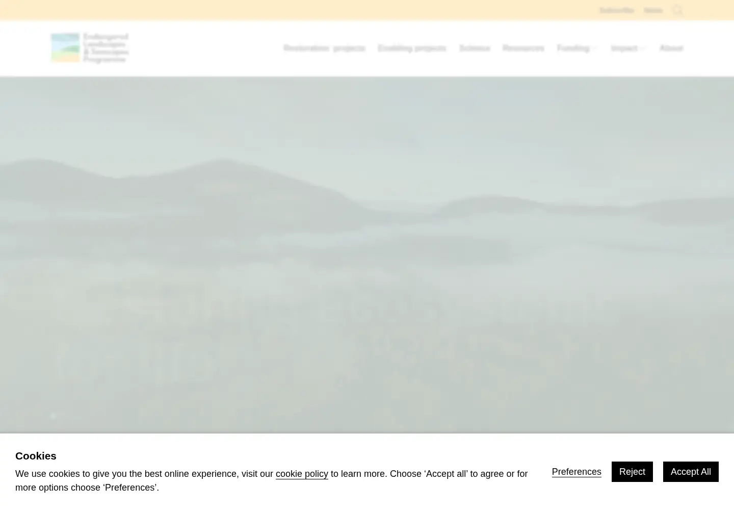 Screenshot of endangeredlandscapes.org