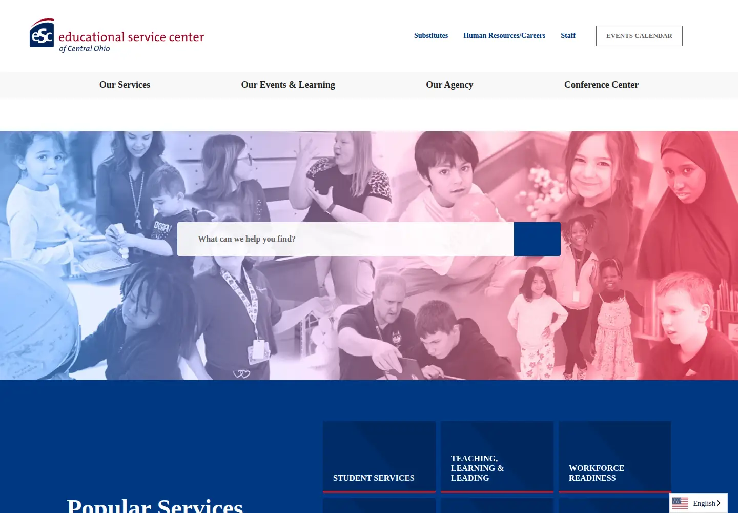 Captured homepage of escco.org in the current scan