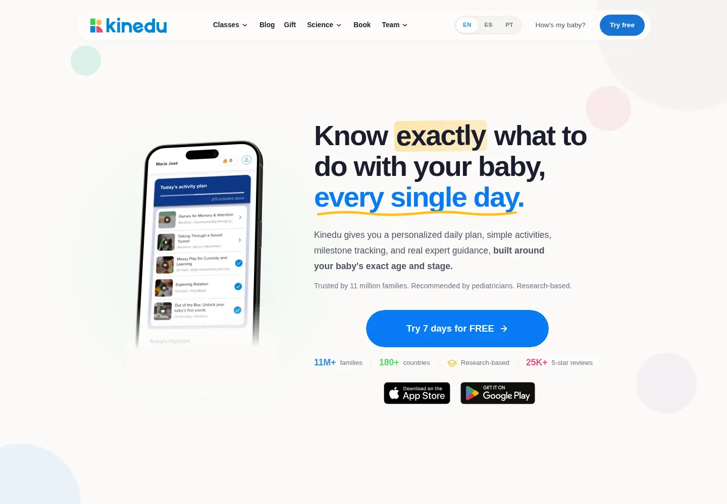 Screenshot of kinedu.com