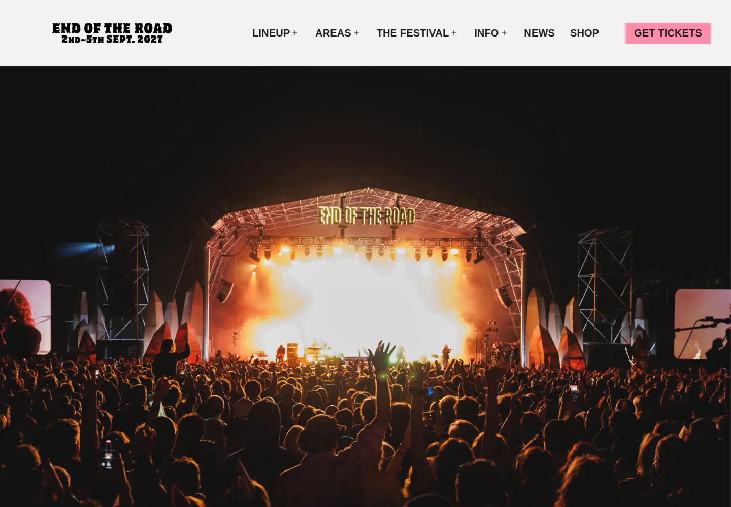 Screenshot of endoftheroadfestival.com