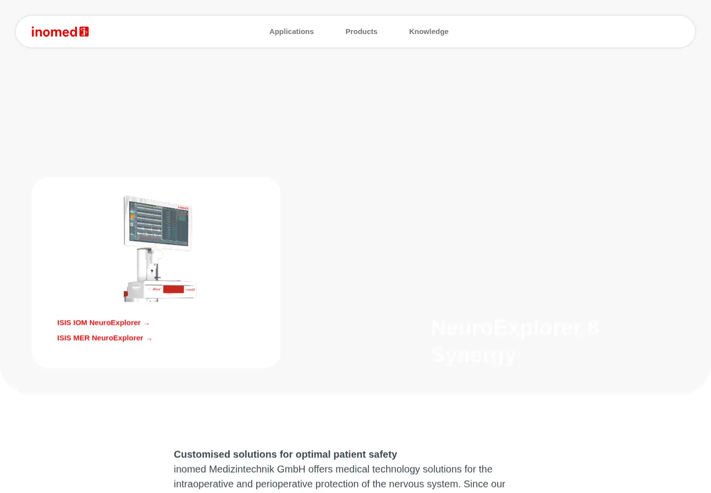 Captured homepage of inomed.com in the current scan