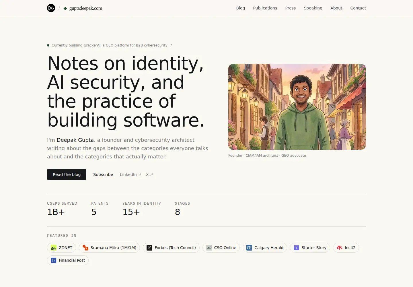 Screenshot of guptadeepak.com