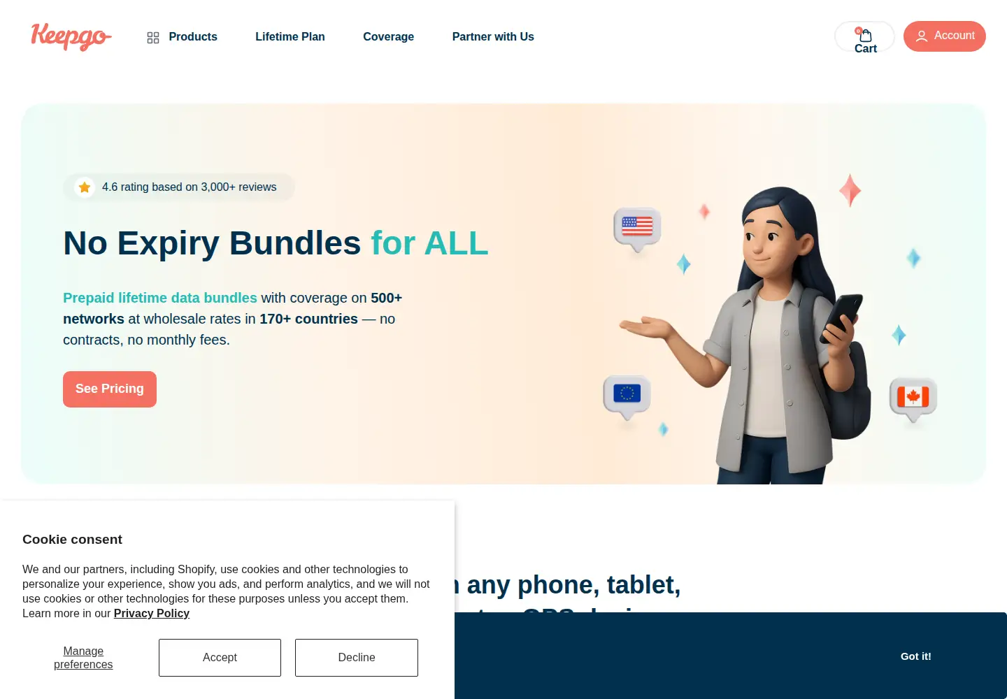 Screenshot of keepgo.com