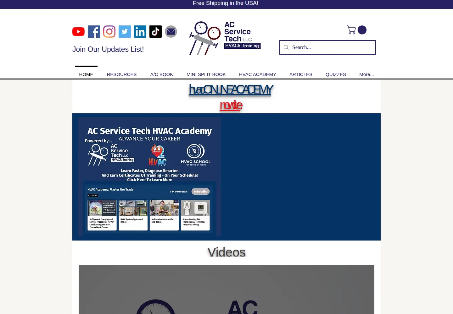 Captured homepage of acservicetech.com in the current scan
