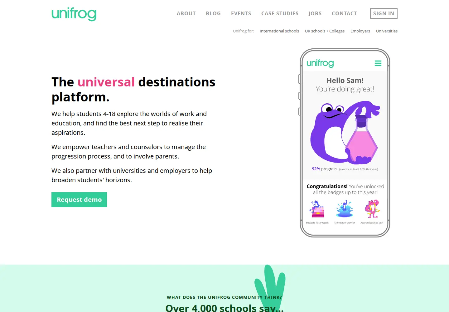 Screenshot of unifrog.org