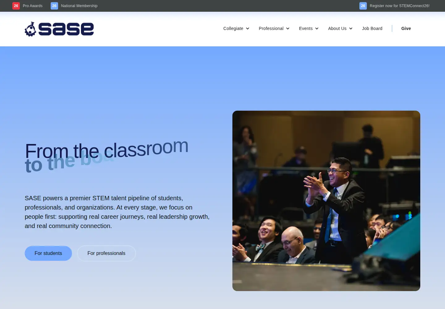 Captured homepage of saseconnect.org in the current scan