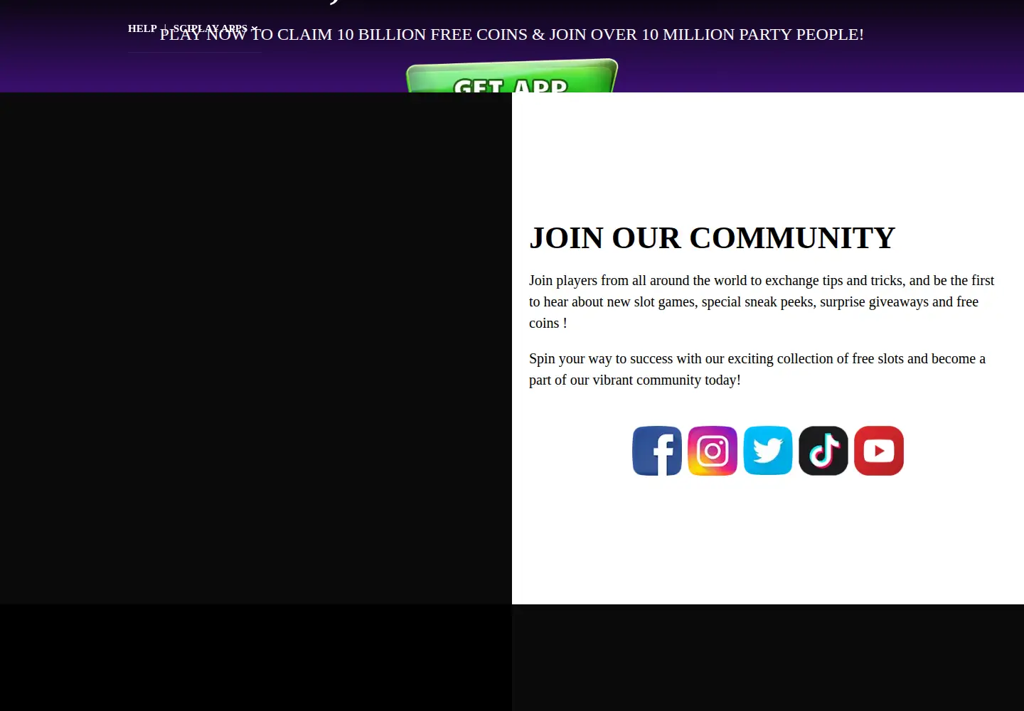 Captured homepage of jackpotparty.com in the current scan