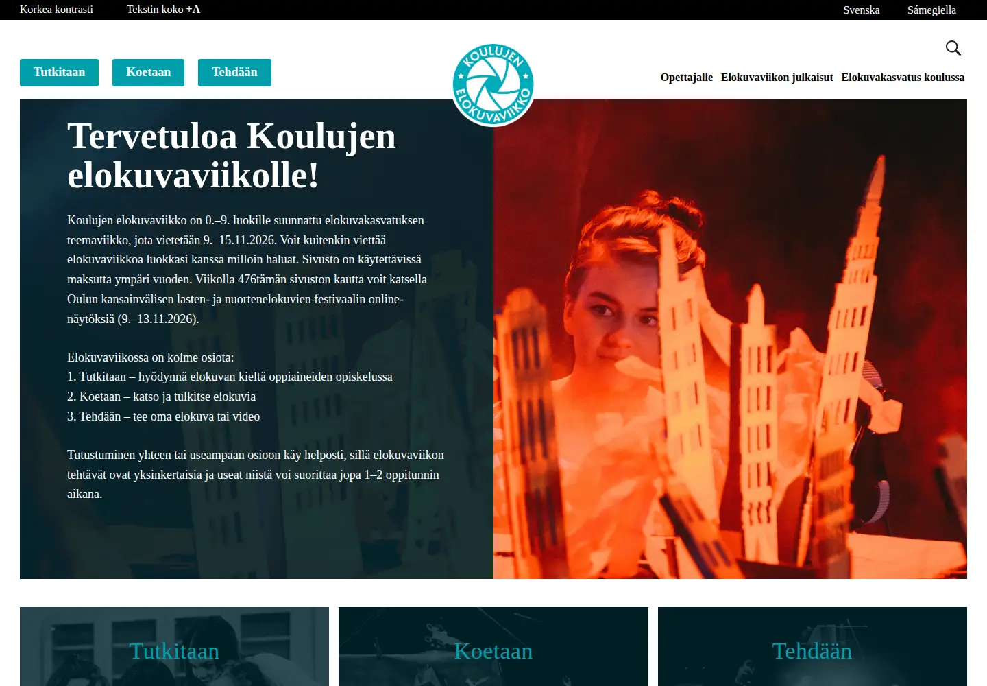 Screenshot of elokuvaviikko.fi