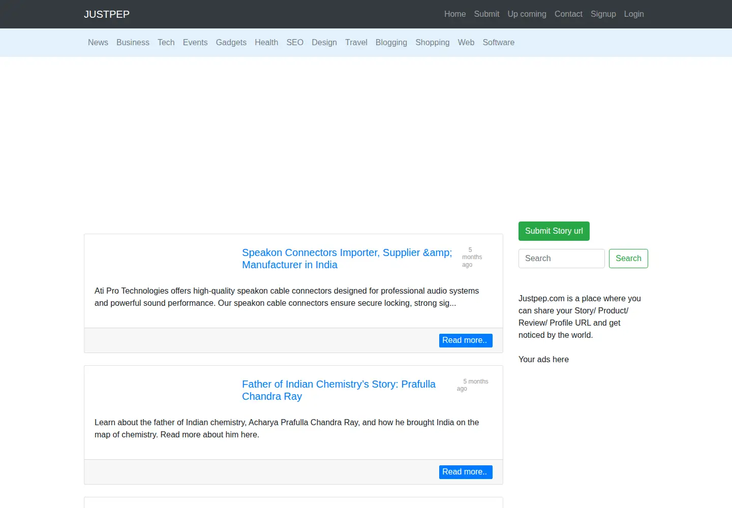 Screenshot of justpep.com