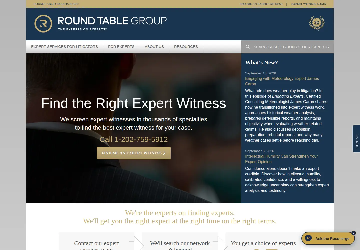Screenshot of roundtablegroup.com