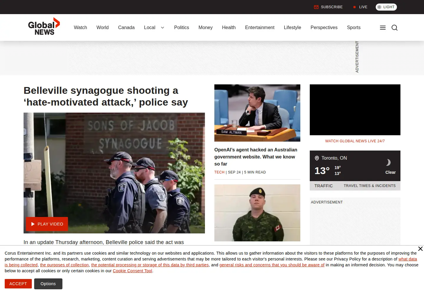 Screenshot of globalnews.ca