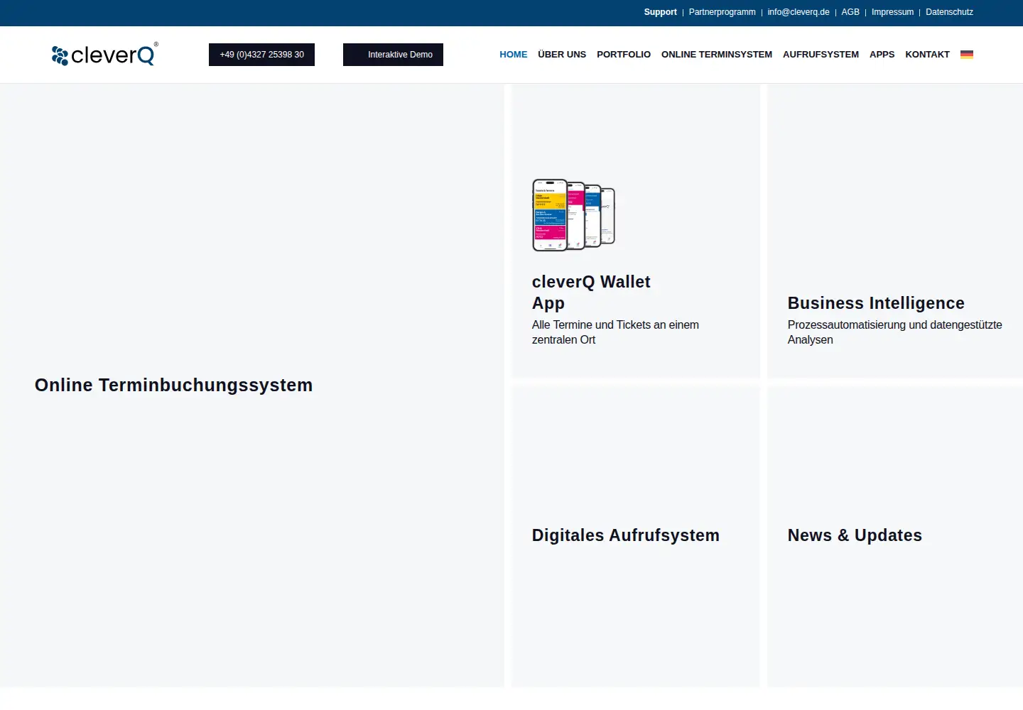 Captured homepage of cleverq.de in the current scan