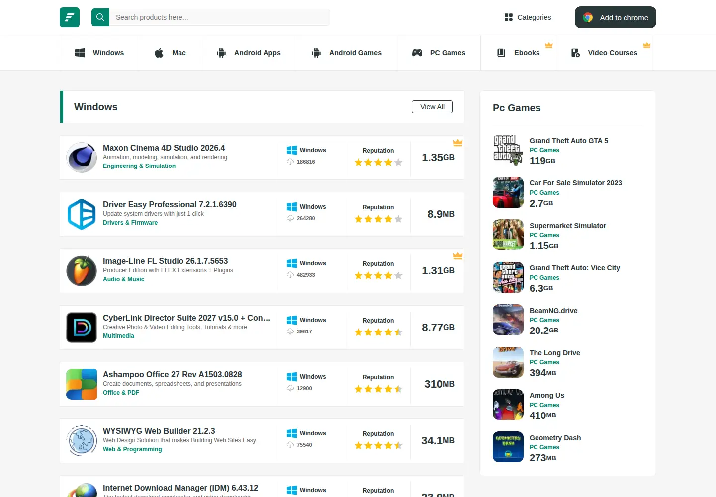 Screenshot of filecr.com