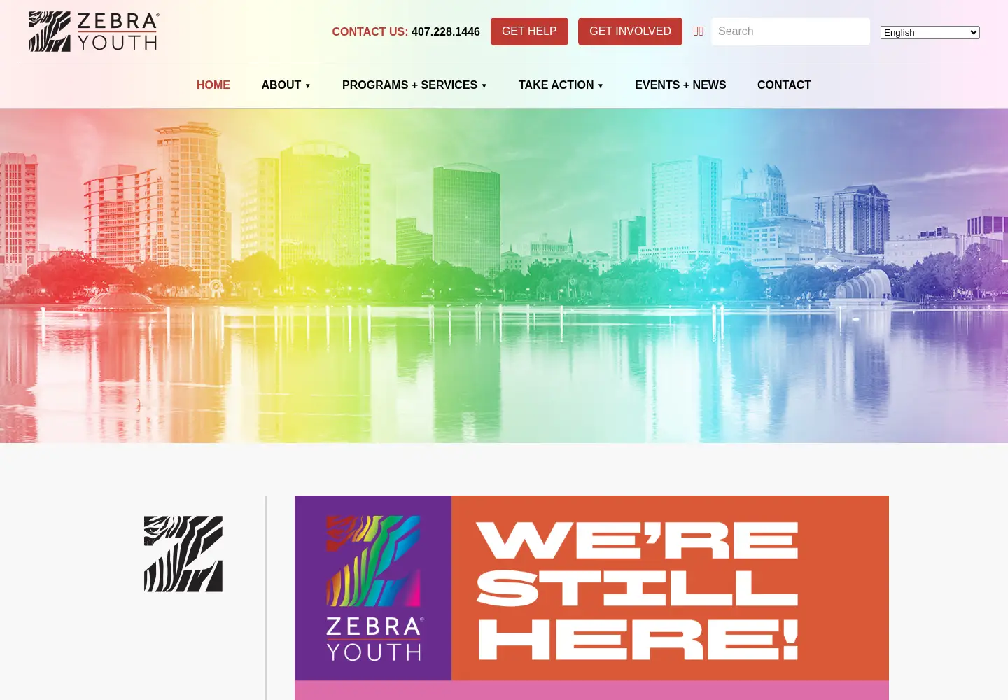 Captured homepage of zebrayouth.org in the current scan