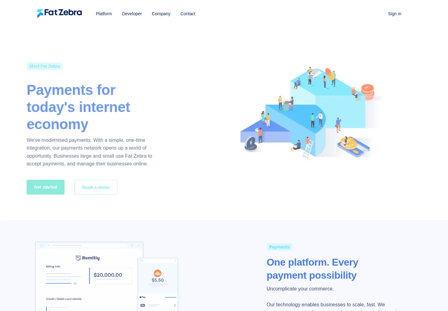 Screenshot of fatzebra.com