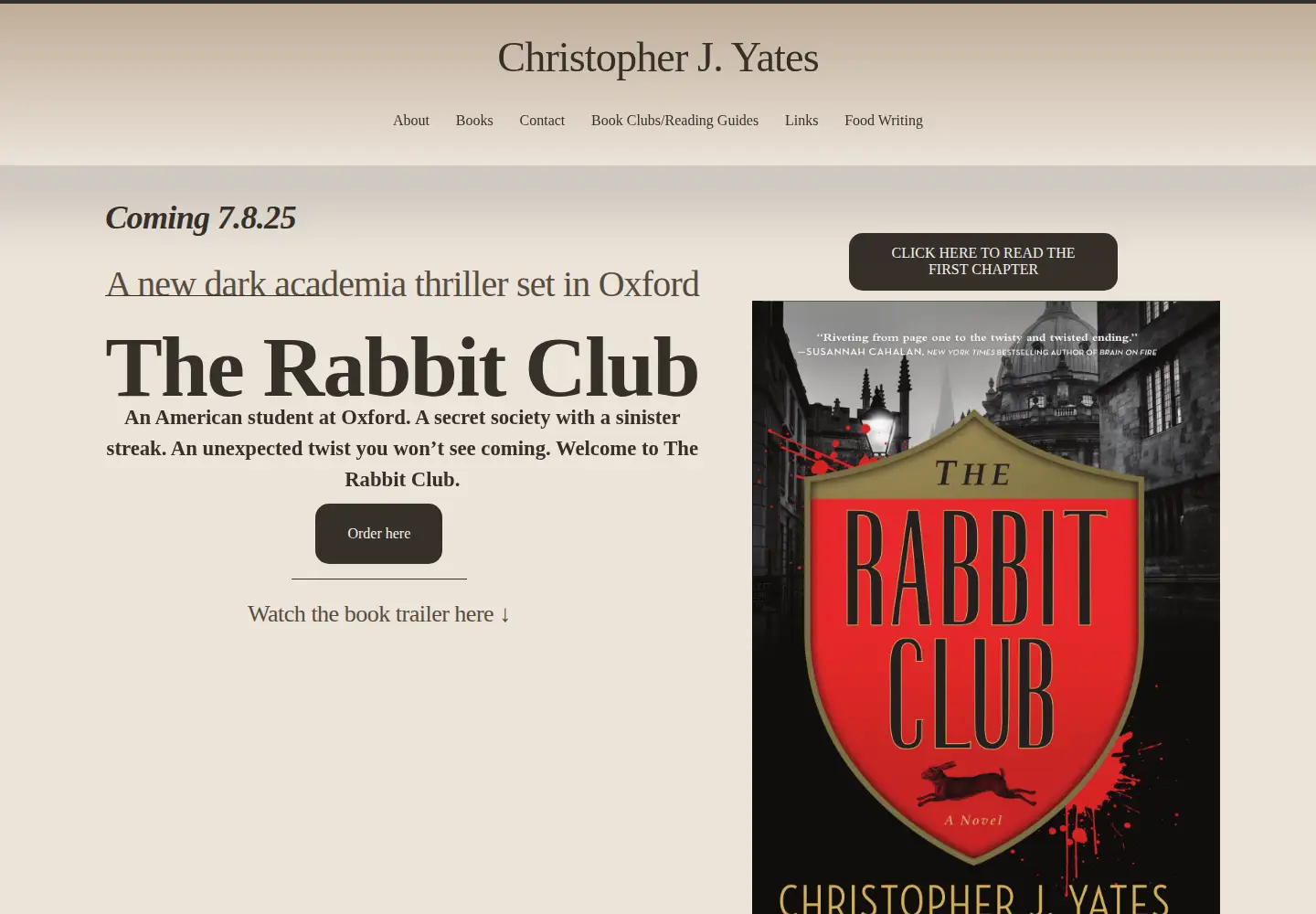 Captured homepage of christopherjyates.com in the current scan