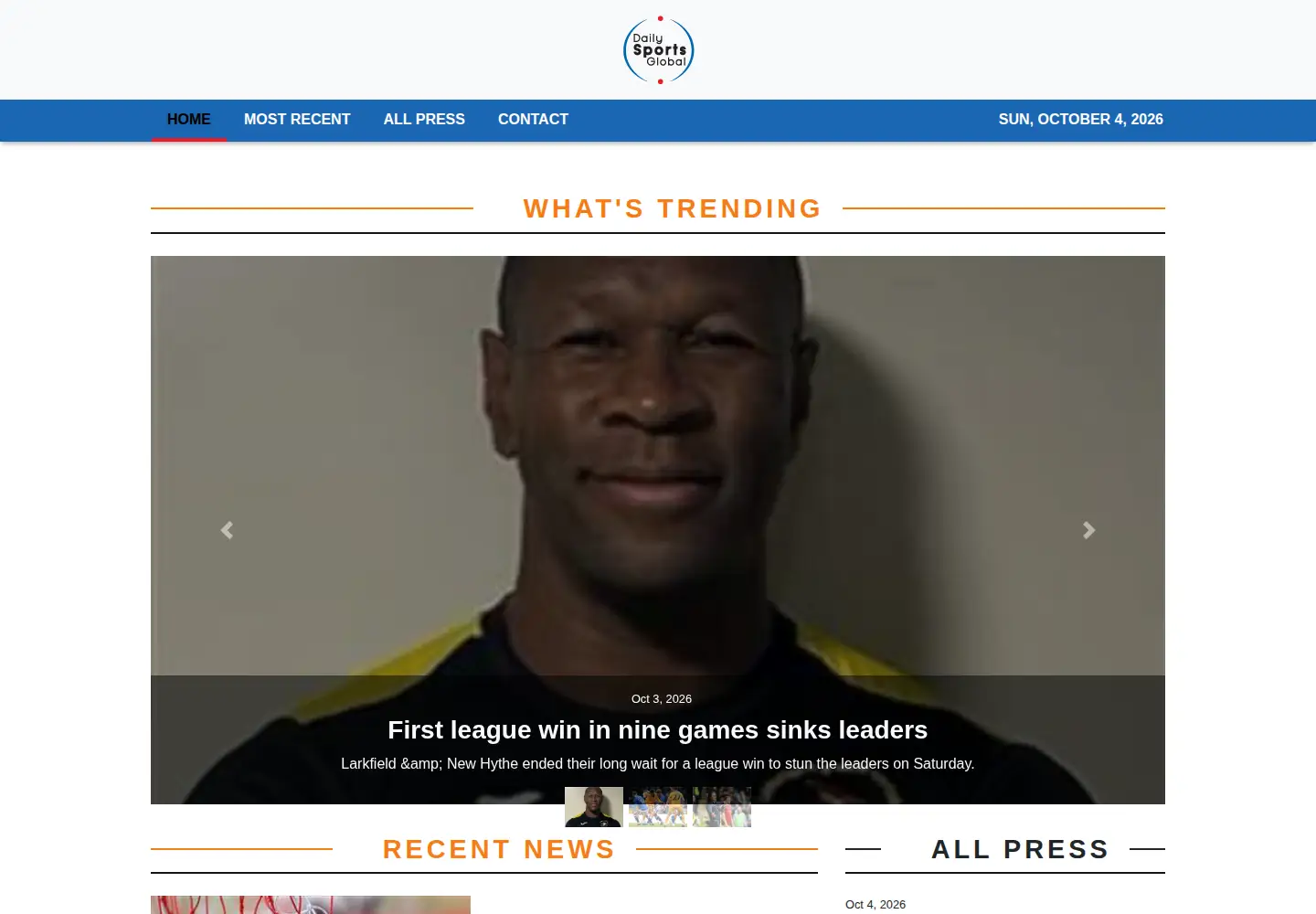 Screenshot of dailysportsglobal.com