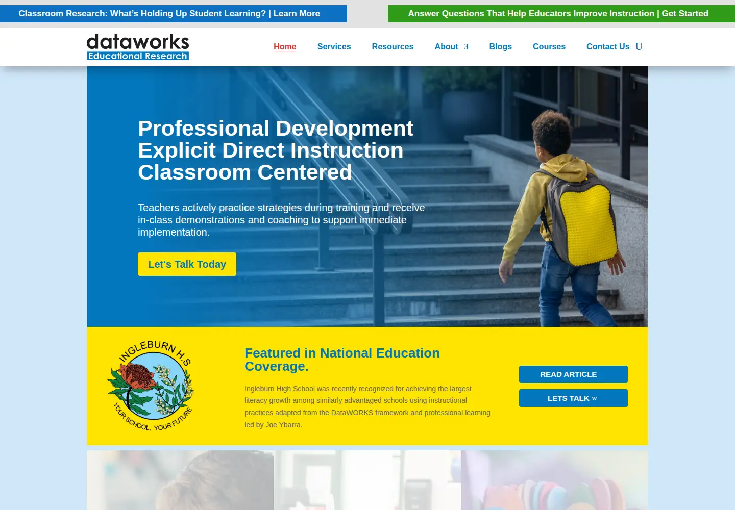 Screenshot of dataworks-ed.com