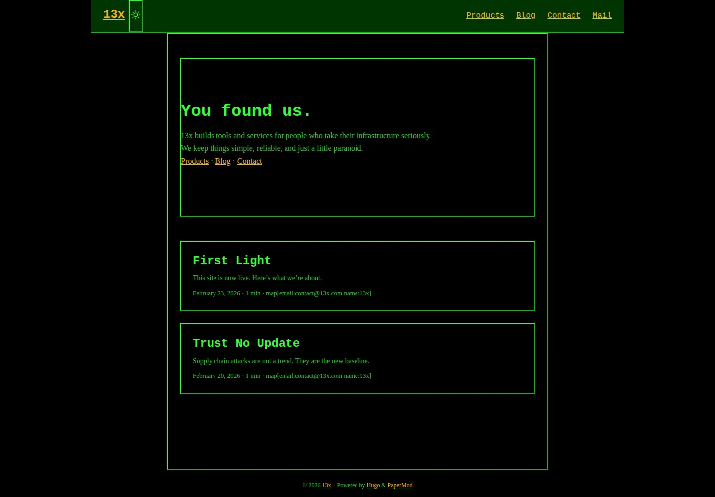 Screenshot of 13x.com