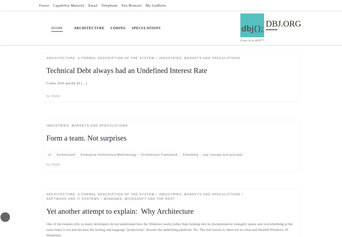 Captured homepage of dbj.org in the current scan